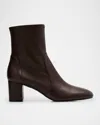Stuart Weitzman Lucie Leather Booties In Brown