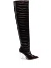 Stuart Weitzman Lucite 100mm Thigh-high Boots In Red
