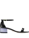 Stuart Weitzman Lucite Block-heel Sandals In Black