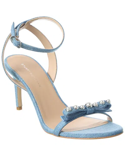 Stuart Weitzman Luella 75 Denim Sandal In Blue