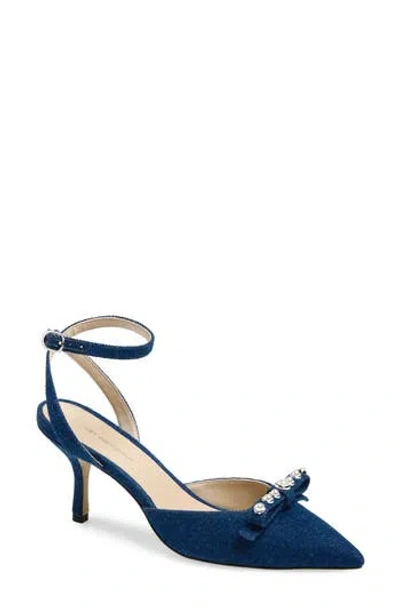 Stuart Weitzman Luella Ankle Strap Pump In Blue