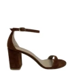 Stuart Weitzman Minimalist High Heel Sandals In Brown Suede In Black