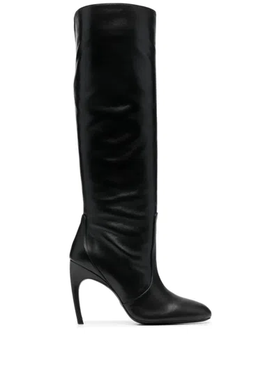 Stuart Weitzman Luxecurve 100mm Round-toe Boots In Black