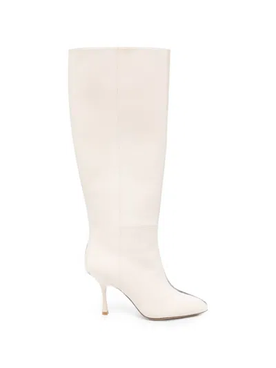 Stuart Weitzman Madison Leather Boots In White