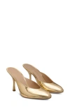 Stuart Weitzman Pointed Toe Metallic Finish Slip On Mules In Animal Print