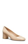 Stuart Weitzman Maeve Block Heel Pump In Barely Beige