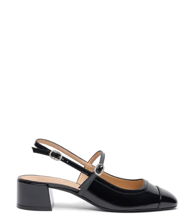 STUART WEITZMAN STUART WEITZMAN, MAEVE CRYSTAL MARY JANE SLINGBACK, SLINGBACK, BLACK, PATENT