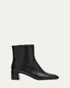 Stuart Weitzman Maeve 50 Leather Ankle Boots In Black
