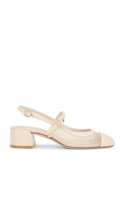 Stuart Weitzman Maeve Mary Jane Slingback In Beige