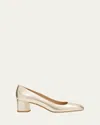 Stuart Weitzman Maeve Metallic Block-heel Pumps
