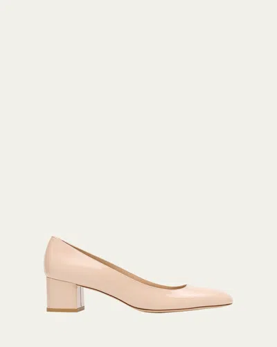 STUART WEITZMAN MAEVE PATENT BLOCK-HEEL PUMPS