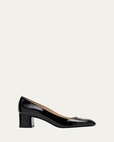 STUART WEITZMAN MAEVE PATENT BLOCK-HEEL PUMPS