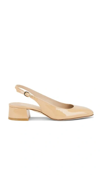 Stuart Weitzman Maeve Patent Slingback Ballerina Pumps In Adobe