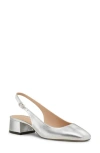Stuart Weitzman Maeve Metallic Slingback Ballerina Pumps In Silver