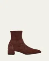 Stuart Weitzman Maeve Suede Booties In Brown