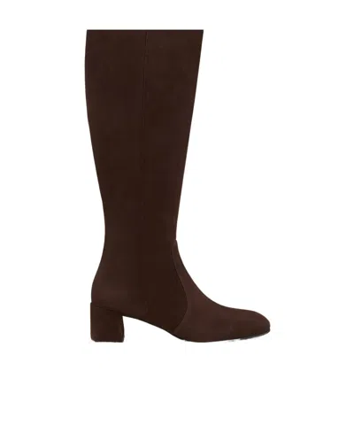 Stuart Weitzman Maeve Zip Boots In Brown