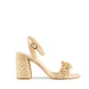 Stuart Weitzman Magnolia Block Heel In Natural In Yellow