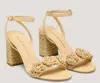 Stuart Weitzman Magnolia Block Heel In Natural In White