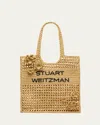 Stuart Weitzman Magnolia Flower Raffia Tote Bag In Natural