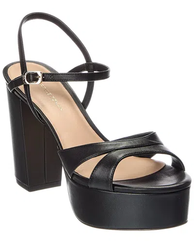 Stuart Weitzman Maia Leather Platform Sandal In Black