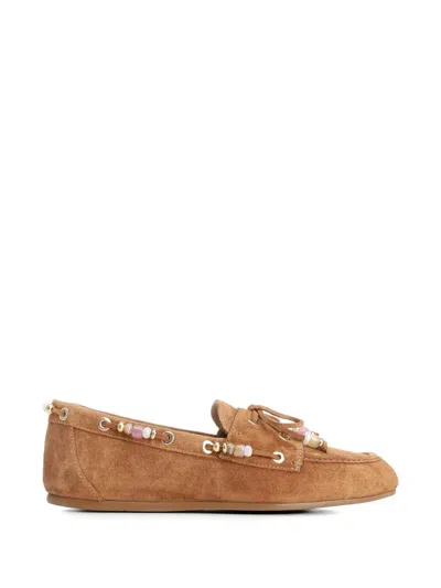 Stuart Weitzman Majorca Tinsley Loafers In Brown
