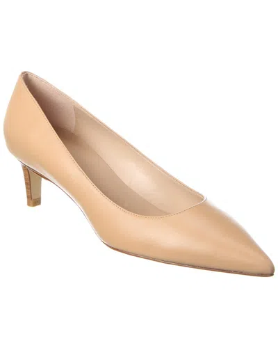 Stuart Weitzman Mara 50 Leather Pump In Beige