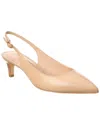 Stuart Weitzman Mara 50 Leather Slingback Pump In Beige