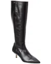 Stuart Weitzman Mara 50 Zip Leather Knee-high Boot In Black