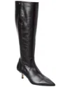 Stuart Weitzman Mara 50 Zip Leather Knee-high Boot In Black
