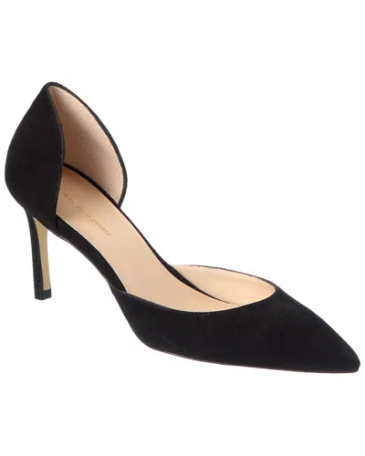 Stuart Weitzman Mara 75 D'orsay Suede Pump In Black