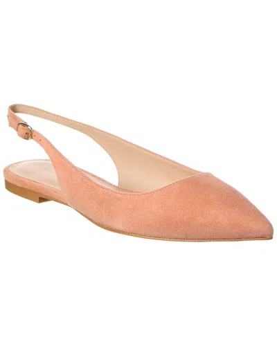 Stuart Weitzman Mara Suede Slingback Flat In Pink