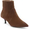 Stuart Weitzman Women's Mara Suede Kitten Ankle Boots In Espresso/dark Brown