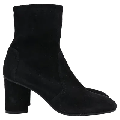 STUART WEITZMAN MARGOT ANKLE BOOTS IN BLACK SUEDE
