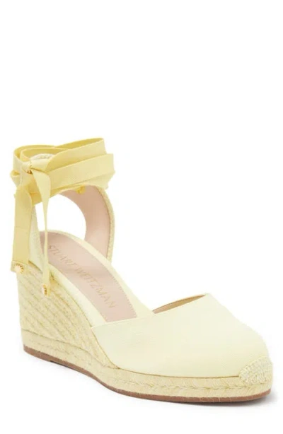 Stuart Weitzman Marguerita Espadrille Wedge In Pale Yellow