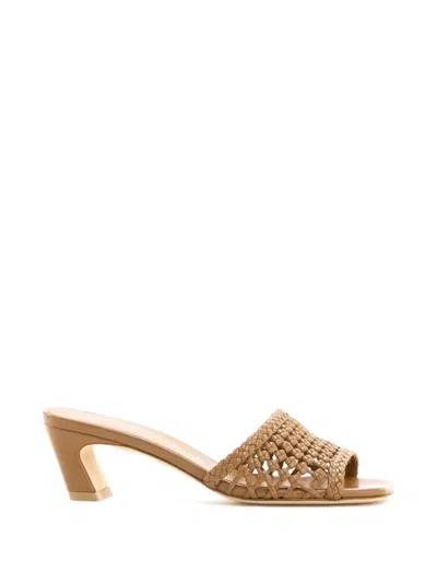Stuart Weitzman Marina Woven Sandals In Brown