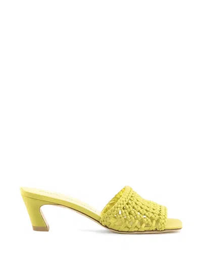 Stuart Weitzman Marina Woven Sandals In Green
