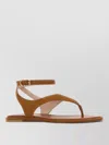 Stuart Weitzman Marley Suede Thong Sandals Ankle Strap In Multi