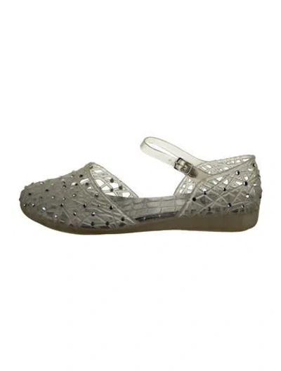 Pre-owned Stuart Weitzman Mary Jane Flats In Transparent