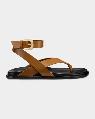 Stuart Weitzman Marykate Leather Sandals In Brown