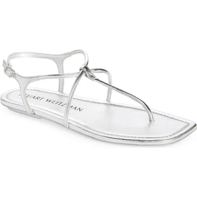 Stuart Weitzman Matilda Metallic Sandal In Silver