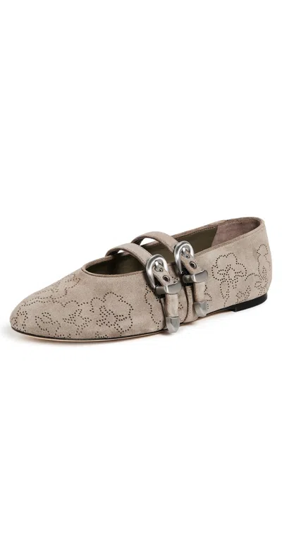 Stuart Weitzman Maven Mary Jane Flats Smokey Taupe