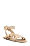 Stuart Weitzman Maven Suede Buckle Flat Sandals In Multi