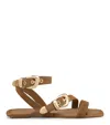 Stuart Weitzman Maven Suede Buckle Flat Sandals