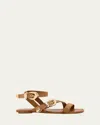 Stuart Weitzman Maven Suede Buckle Flat Sandals