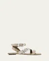 Stuart Weitzman Maven Suede Buckle Flat Sandals In Brown