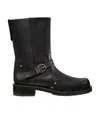 Stuart Weitzman Maverick Buckled Leather Ankle Boots In Black