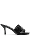 Stuart Weitzman Maverick Belt Mule Sandals In Black