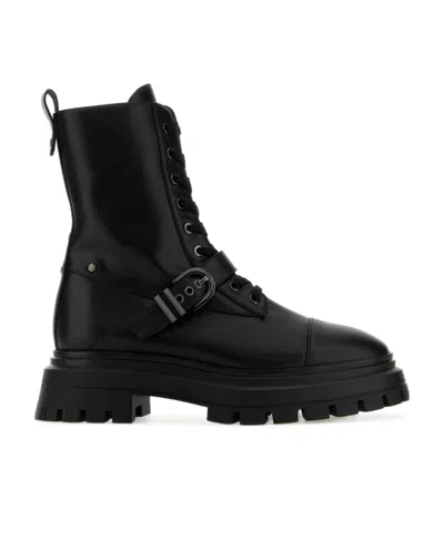 Stuart Weitzman Maverick Bedford Moto 45mm Boots In Black