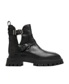 Stuart Weitzman Maverick Bedford Moto Leather Boots In Black