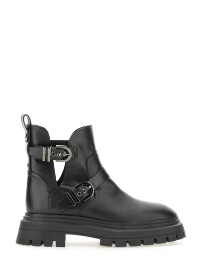 Stuart Weitzman Maverick Bedford Motorcycle Boot In Black